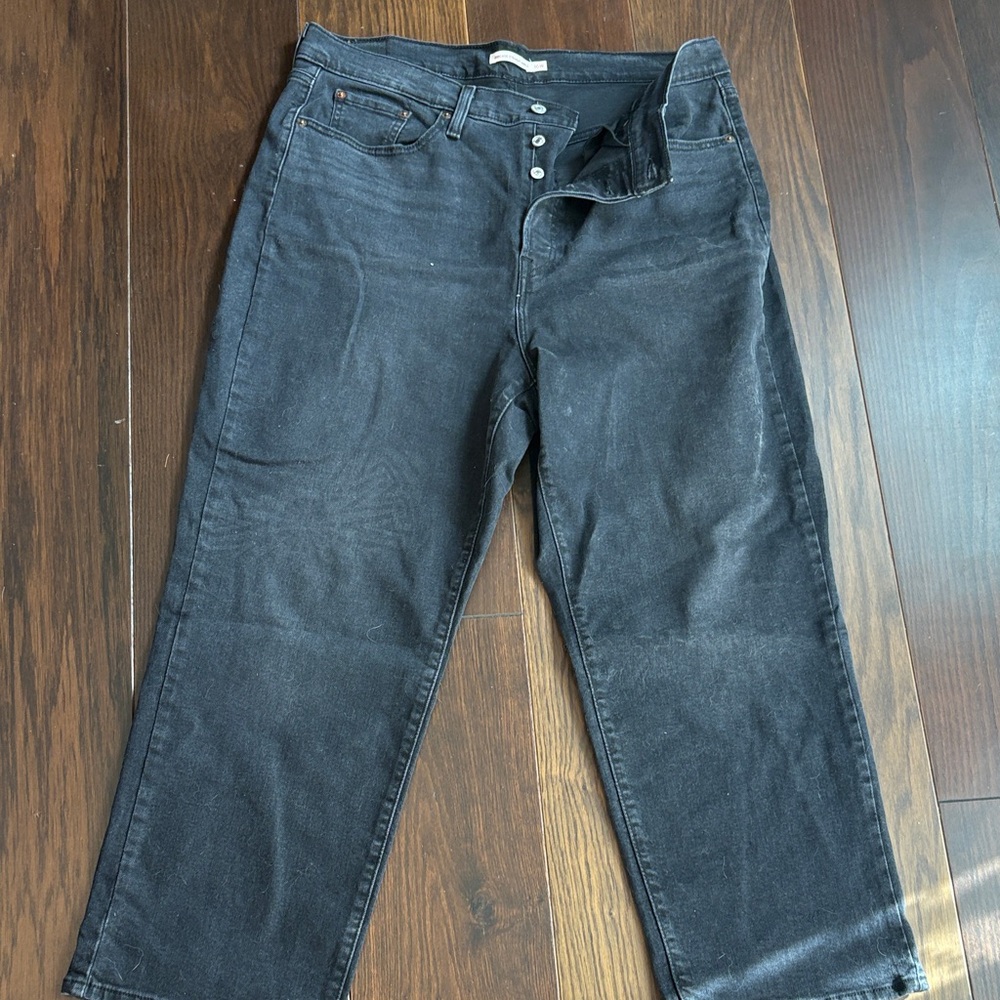 Levi's Black Ribcage Ankle Jeans